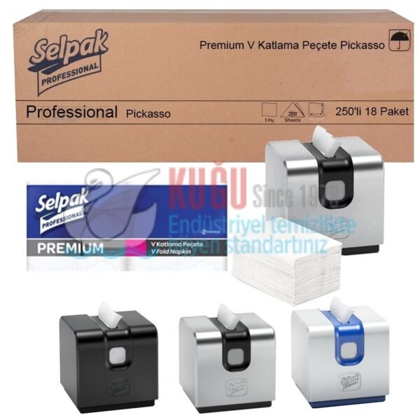 KGE-7900050 Selpak Professional Premium Pickasso 250'li 18 Paket V Katlama Peçete - Görsel 5