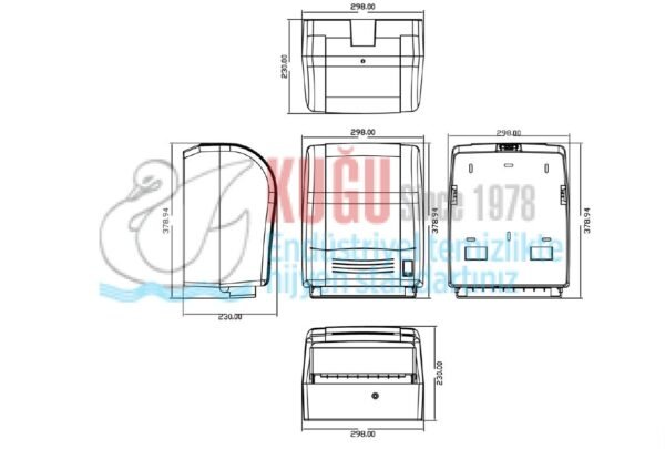 KGT-370 BOBSON Beyaz Renk FOTOSELLİ Elektrili ve Pilli 21 CM Hareketli Makine Havlusu Dispanseri - Görsel 2