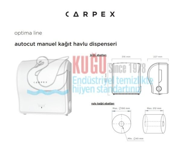 KGC-910602-W Carpex Beyaz Renk Optima Manuel AUTOCUT Çek-Al Hareketli Makine Kağıt Havlu Makinesi (2 YIL GARANTİLİ) - Görsel 6