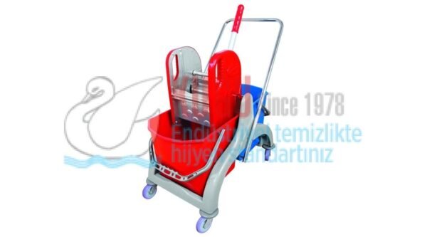 KGCY-1802 Çift Kovalı Temizlik Seti Çelik Presli - Görsel 1