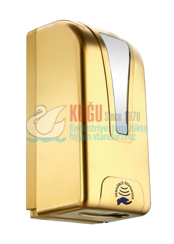 5347-G Gold Altın Renk Üstten Dolmalı Hazneli 1000 ML Sensörlü Elektrikli ve Pilli Sıvı Sabun Aparat Dispenseri - Görsel 1