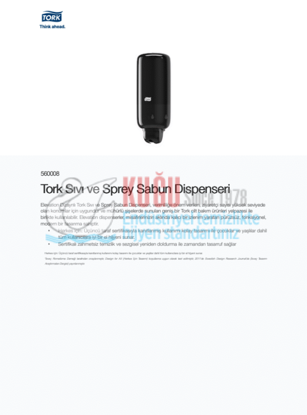KT-560008 Tork S1 Sistem 1 Litre Siyah Renk Sıvı Sabun Dispenseri - Görsel 12