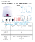 KGC-912070-B Carpex Siyah Renk Nature Sensörlü Fotoselli Butonlu Otomatik Elektrikli ve Pilli Hareketli Kağıt Havlu Makinesi - Görsel 8