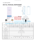 KGC-931243-W Carpex Beyaz Renk 400 ML Kartuşlu Royal Manuel Köpük Sabun Dispenseri Aparatı - Görsel 8
