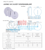 KGC-913030 Carpex Prestige Beyaz Renk Maxi Jumbo Centerfeed Cimri İçten Çekmeli WC Kağıt Dispenseri Aparatı - Görsel 10