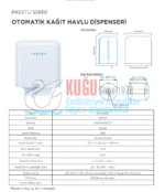 KGC-913100 Carpex Beyaz Renk Prestige Sensörlü Fotoselli Butonlu Otomatik Elektrikli ve Pilli Hareketli Kağıt Havlu Makinesi - Görsel 10