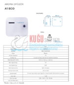 KGC-912030-W Carpex A1 Eco Beyaz 900 m³ Alan Etkili Geniş Alan Kokulandırma Difüzör Koku Makinesi - Görsel 10