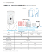 KGC-931143-K Carpex Manuel Plus Beyaz Renk 1000 ML Kartuşlu Köpük Sabun Dispanseri - Görsel 8