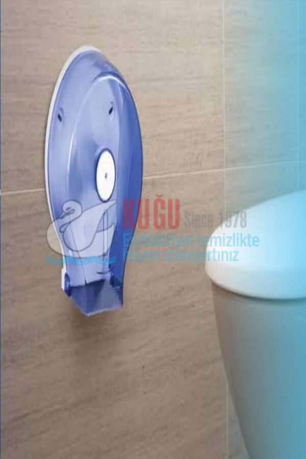 KGB-9307 Şeffaf Mavi Wc Roll Mini Jumbo Tuvalet Kağıt Banyo ve Tuvalet Dispanseri Aparatı - Görsel 3