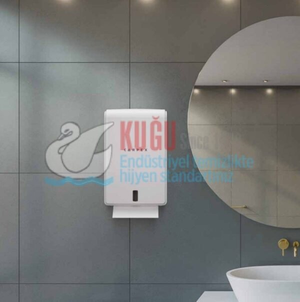 KGC-910604-W Carpex Optima Beyaz Renk Z Katlamalı Büyük Boy Kağıt Havlu Dispanseri - Görsel 2