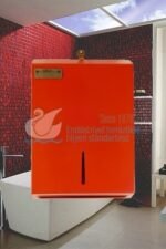 2636-R Kırmızı Renk Paslanmaz Çelik 400 Adet Kağıt Kapasiteli Z Katlama El Havlusu Dispenser Aparatı