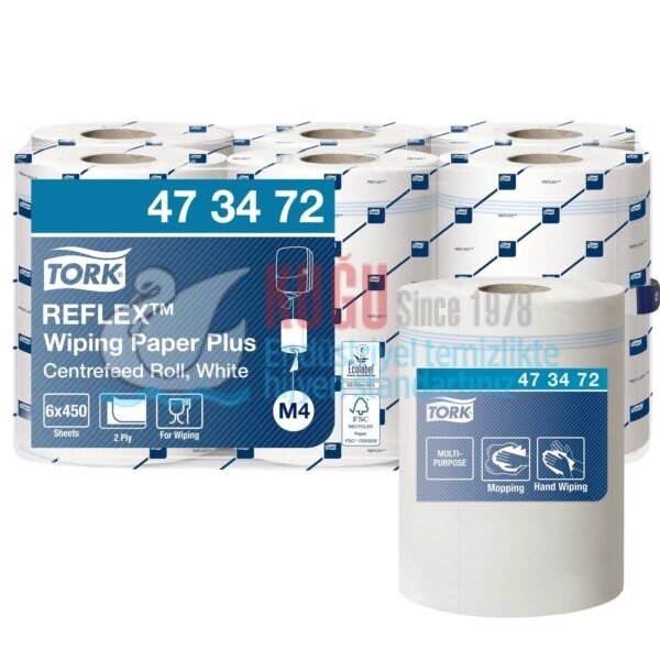 KT-473472 Tork Reflex™ M4 Sistem 2 Katlı Endüstriyel Havlu Kâğıt Plus (151 Metre 1 Rulo-Koli İçi 6 Rulo) - Görsel 1