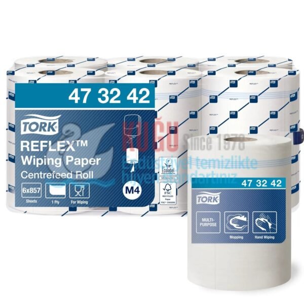 KT-473242 Tork Reflex™ M4 Sistem Endüstriyel İçten Çekmeli Havlu Kâğıt (300 Metre 1 Rulo-Koli İçi 6 Rulo) - Görsel 1