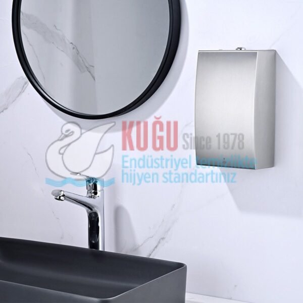 8153 304 S.S. Paslanmaz Çelik Bombe Tasarım Yeni Tasarım Elektrikli Pilli Sensörlü ve Fotoselli Sıvı Sabun Dispenseri - Görsel 1
