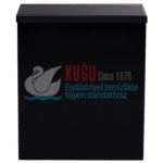 2594 7 Litre Paslanmaz Çelik Mat Siyah Siyah Renk Kapaklı Duvara Monte Çöp Kovası - Görsel 6