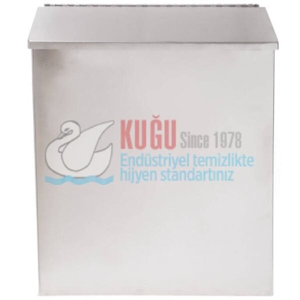 2592 7 Litre Paslanmaz Çelik Kapaklı Duvara Monte Çöp Kovası - Görsel 3