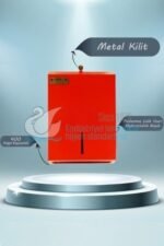 2636-R Kırmızı Renk Paslanmaz Çelik 400 Adet Kağıt Kapasiteli Z Katlama El Havlusu Dispenser Aparatı - Görsel 5