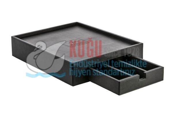 DK-2005 Deri Kaplı  Otel Tipi Karşılama Sunum Alttan Tepsili İkramlık Hazneli - Görsel 1