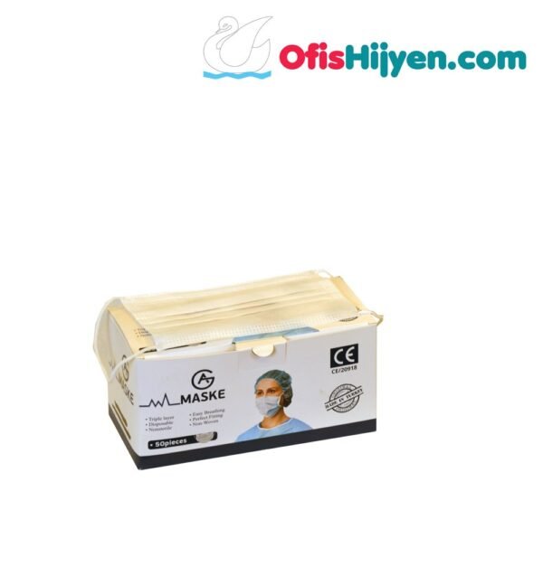 3 KATLI TAM ULTRASONİK BURUN TELLİ CE BELGELİ CERRAHİ MASKE - Görsel 4