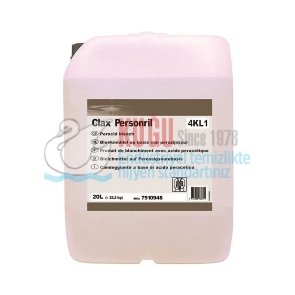 70023143 Clax Personril 4KL1 Perasit Bazlı Sıvı Ağartıcı Dezenfektan 22 Kg - Görsel 1