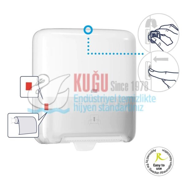 KT-551000 Tork Matic® H1 Sistem Beyaz Manuel Autocut Havlu Kâğıt Rulosu Hareketli Havlu Dispenseri - Görsel 6