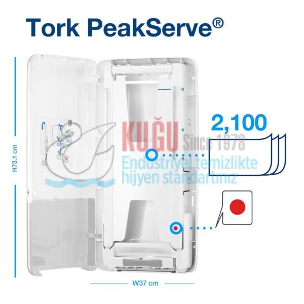 KT-552500 Tork PeakServe® H5 Sistem Beyaz Continuous™ Havlu Kağıt Dispenseri - Görsel 6