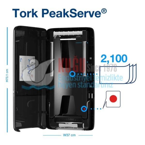 KT-552508 Tork PeakServe® H5 Sistem Siyah Continuous™ Havlu Kağıt Dispenseri - Görsel 8