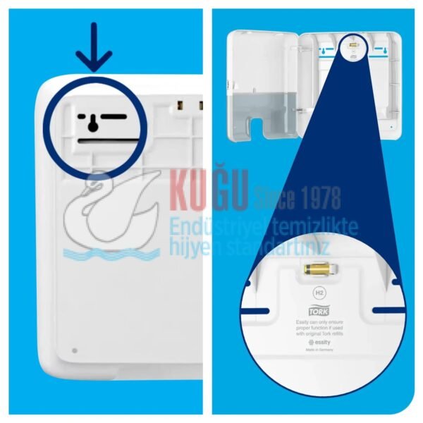 KT-552108 Tork Xpress® Siyah H2 Sistem Mini Z Katlı Havlu Dispenseri - Görsel 9