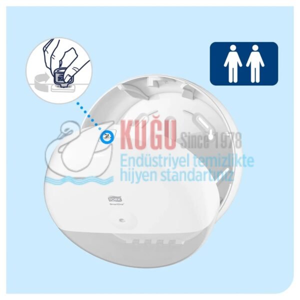 KT-680000 Tork SmartOne® T8 Sistem Maxi Cimri İçten Çekmeli WC Tuvalet Kâğıdı Dispenseri Beyaz - Görsel 7