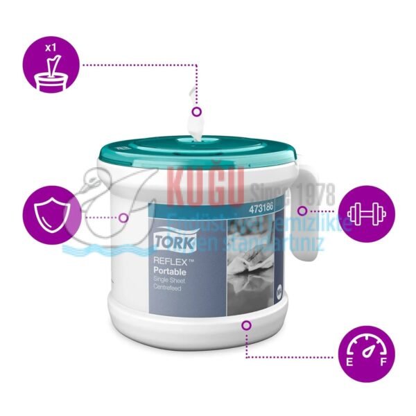 KT-473186 Tork Reflex™ Portable İçten Çekmeli Çekmeli Havlu Başlangıç Paketi (Dispenser Sistemi + 1 Adet Içten Çekmeli Rulo Havlu) - Görsel 14