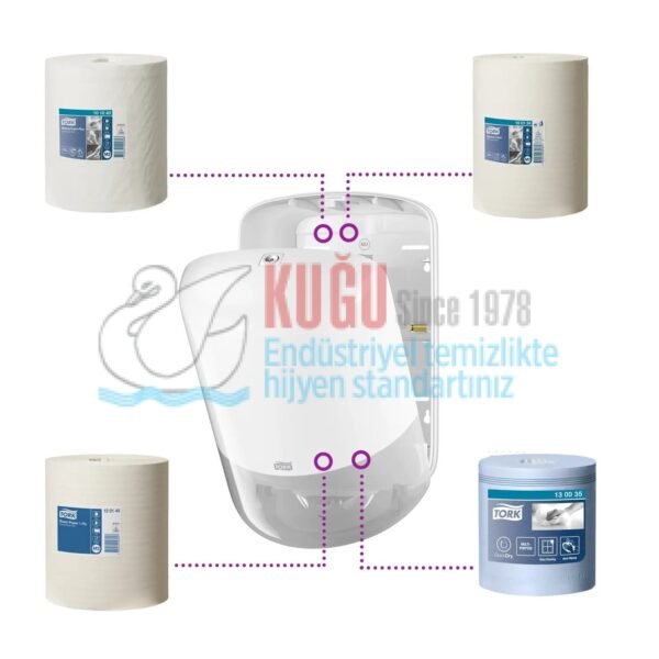 KT-559000 Tork M2 Sistem Beyaz İçten Çekmeli Havlu Dispenser - Görsel 8