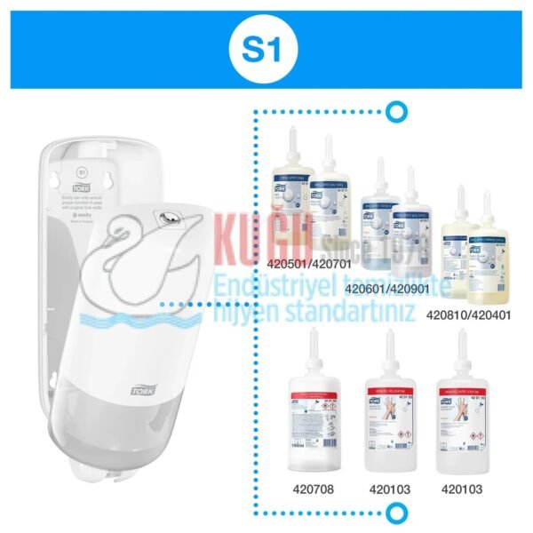 KT-560008 Tork S1 Sistem 1 Litre Siyah Renk Sıvı Sabun Dispenseri - Görsel 10
