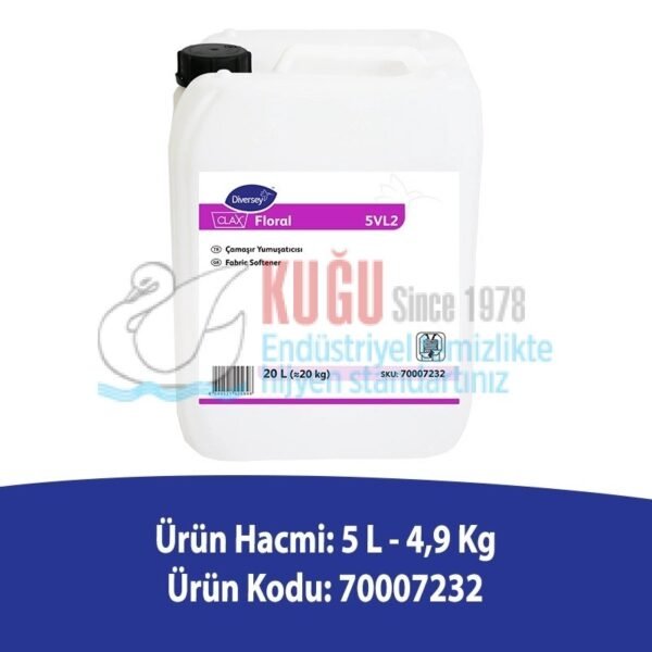 70007232 Clax Floral 5VL2 Çamaşır Yumuşatıcı 20 Litre - Görsel 2
