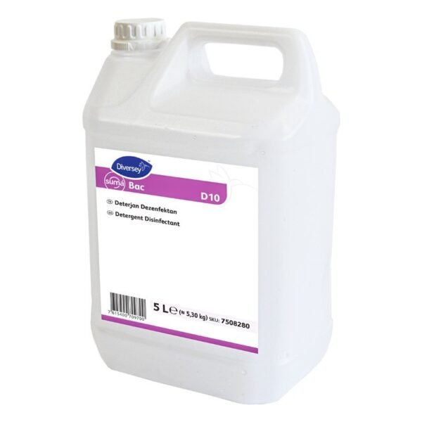 7508280 Diversey Suma Bac D10 Dezenfektanlı Yüzey Deterjanı QAC 5 L - Görsel 2
