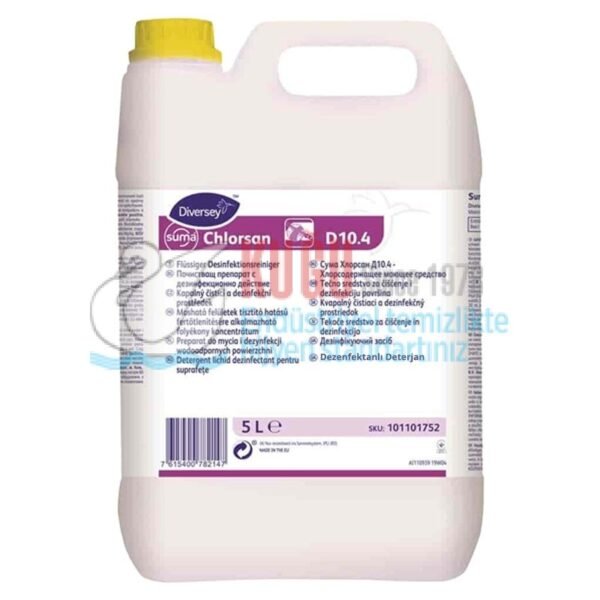 101101752 Diversey Suma Chlorsan D10.4 Dezenfektanlı Deterjan 5 LT - Görsel 3