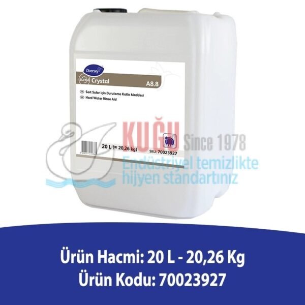 70023927 Diversey Suma Crystal A8.8 20 Litre Orta ve Sert Sular İçin Bulaşık Makinesi Parlatıcısı - Görsel 2
