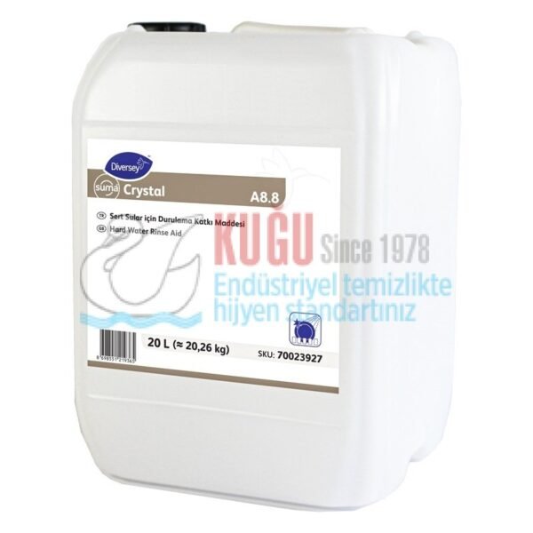 70023927 Diversey Suma Crystal A8.8 20 Litre Orta ve Sert Sular İçin Bulaşık Makinesi Parlatıcısı - Görsel 3