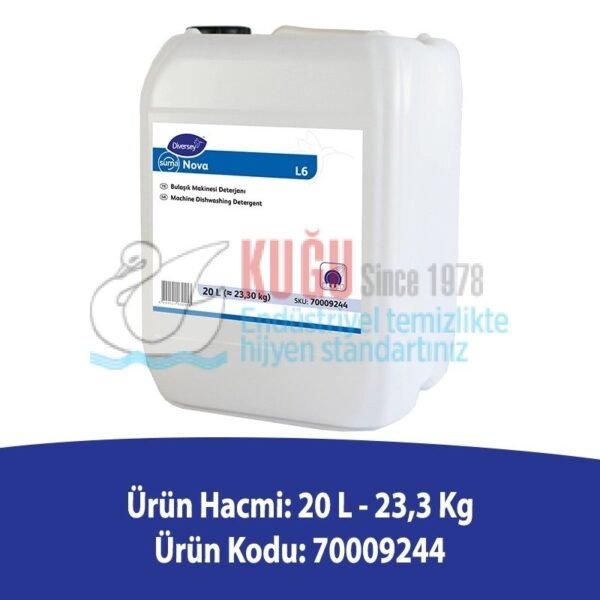 70009244 Diversey Suma Nova L6 Sert Sular İçin Bulaşık Makinesi Sıvı Deterjanı 20L - Görsel 2