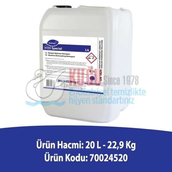 70024520 DİVERSEY SUMA SPECIAL L4 20 LT BULAŞIK MAKİNASI DETERJANI - Görsel 2