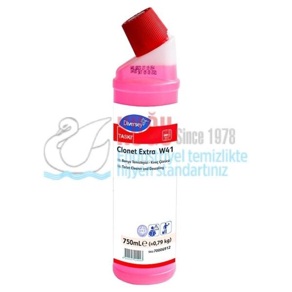 70024840 Diversey Taski Clonet Extra W41 Kireç Çözücü ve Banyo Temizleyici 750 ml - Görsel 3