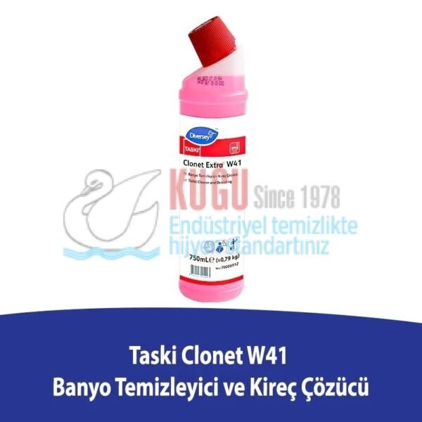 70024840 Diversey Taski Clonet Extra W41 Kireç Çözücü ve Banyo Temizleyici 750 ml - Görsel 2