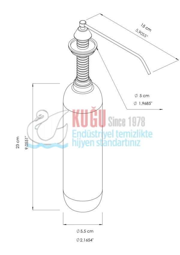 2683 1000 ML Ankastre Sıvı Sabun Dispenseri - Görsel 3