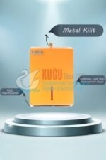 2636-O Turuncu Renk Paslanmaz Çelik 400 Adet Kağıt Kapasiteli Z Katlama El Havlusu Dispenser Aparatı - Görsel 5