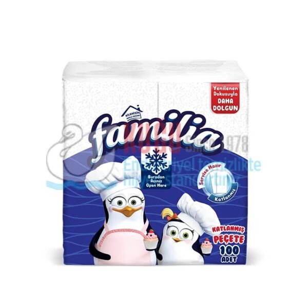 50004785 Focus Familia 1/8 Garson Katlama Peçete  (1 Paket 100'lü - Koli İçi 24 Paket) - Görsel 2