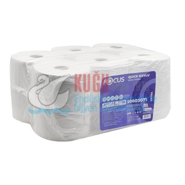 50003071 Focus Extra Jumbo Hareketli Havlu 130 Metre (1 Koli 6 Rulo-1 Rulo 130 Metre) 6,08 Kg - Görsel 3