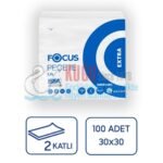 50001481 Focus Extra Çift Katlı Peçete 30x30 Cm 1/4 Katlama (1 Paket 100 Adet-Koli İçi 24 Paket) 4,3 Kg