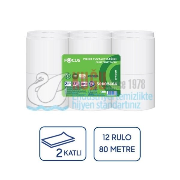 50002464 Focus Optimum İçten Çekmeli Mini Cimri Pinti WC Tuvalet Kağıdı (1 Rulo 80 Metre-Koli İçi 12 Rulo) - Görsel 1
