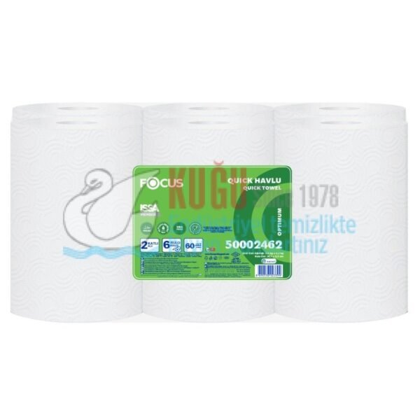 50002462 Focus Optimum Jumbo 21 Cm Hareketli Makine Kağıt Havlu - Çift Katlı - 60 metre - 6`lı Rulo - Görsel 2
