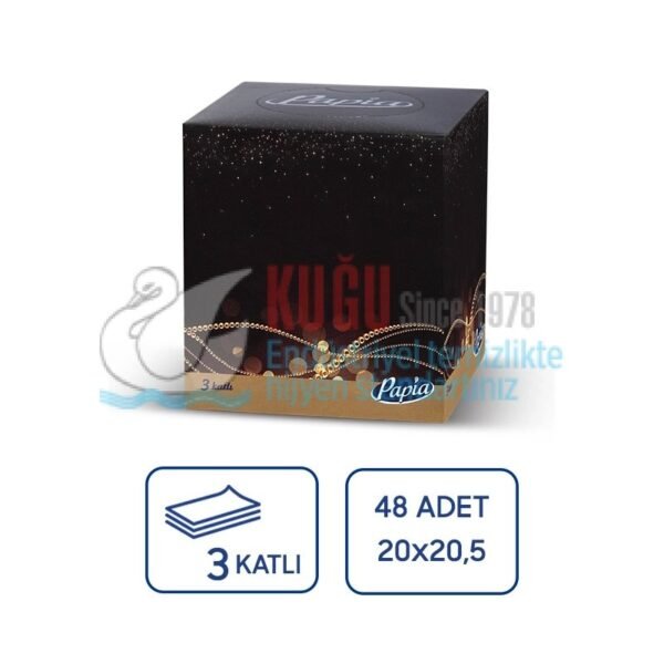 50004158 Focus Papia 3 Katlı Küp Kutu Mendil 2,4 kg 48'li 20 Paket (1 Paket 48 Yaprak-Koli İçi 20 Paket) - Görsel 1