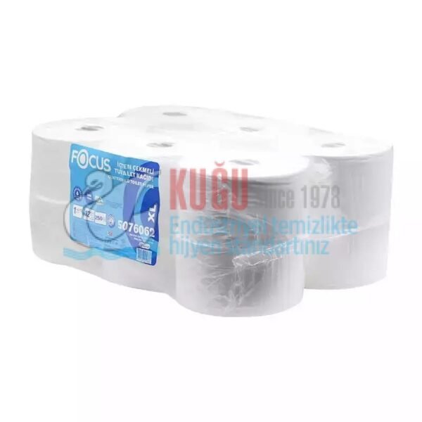 50004818 Focus XL İçten Çekmeli Tek Katlı Mini Cimri Wc Tuvalet Kağıdı 12'Li 250 Metrelik Rulo 8,625 Kg (1 Rulo 250 Metre - Koli İçi 12 Rulo) - Görsel 3